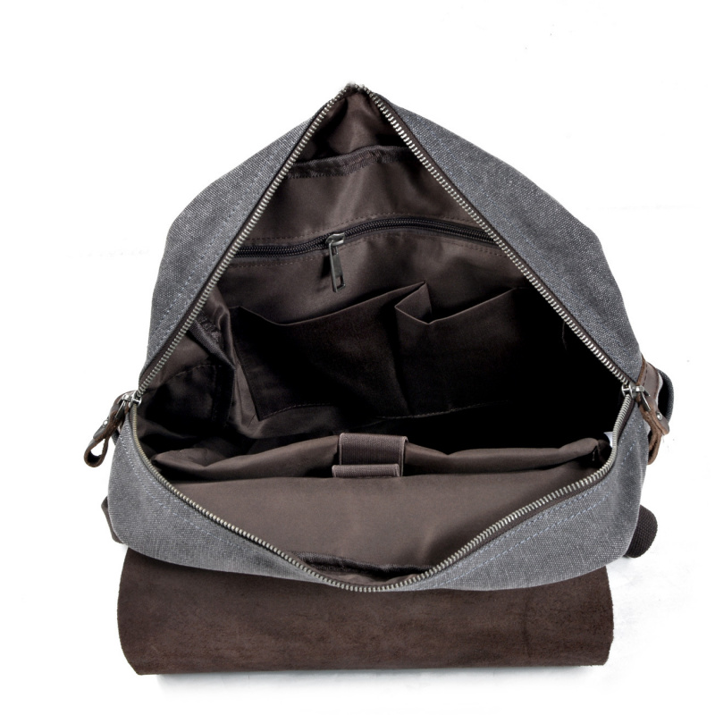 Retro men's backpack, double s - đánh giá và giá Canvas Backpack Casual